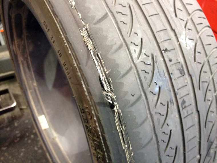 Checking tyre tread depth
